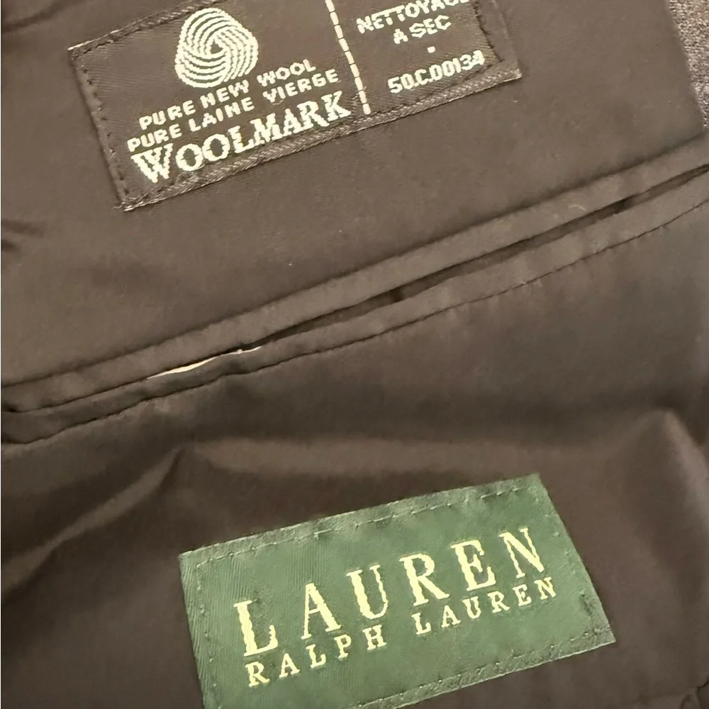 Vintage Lauren Ralph Lauren Virgin Wool Blazer Sport Coat Mens 2 Button 44S Grey